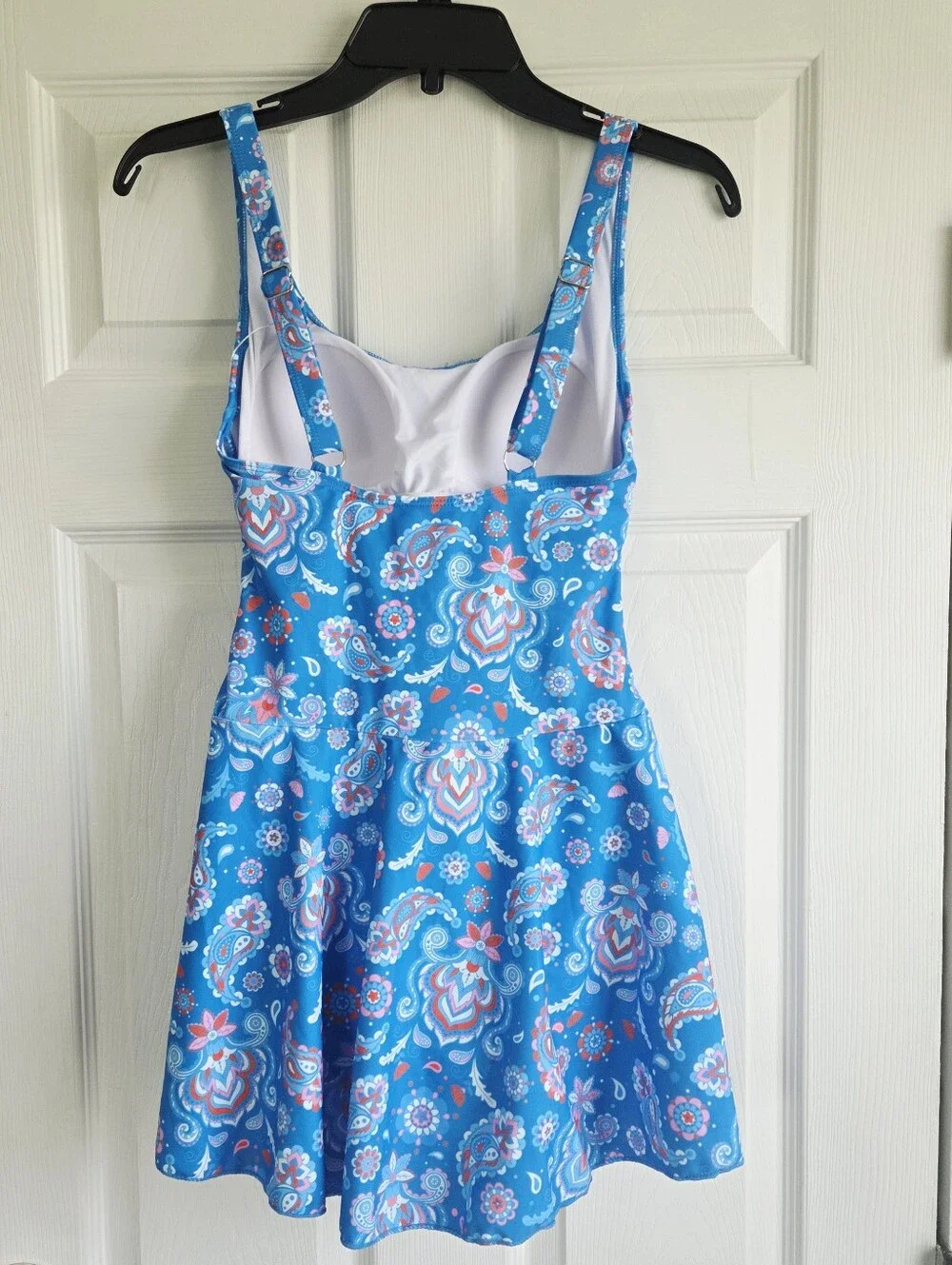 New!!! Eomenie ✨️ Blue Paisley One-Piece Women's Swimdress with Side Tie Size S